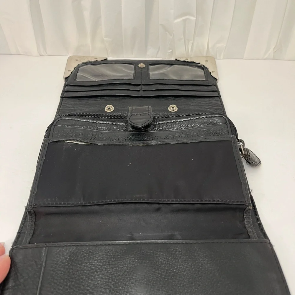 Brighton Black Crocodile Embossed Wallet with Silver Accents - Picture 9 of 10